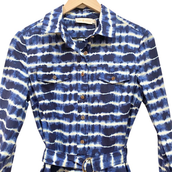 ♦️SOLD♦️NWT Tory Burch Derrick Tie Dye Shirtdress - Picture 4 of 14
